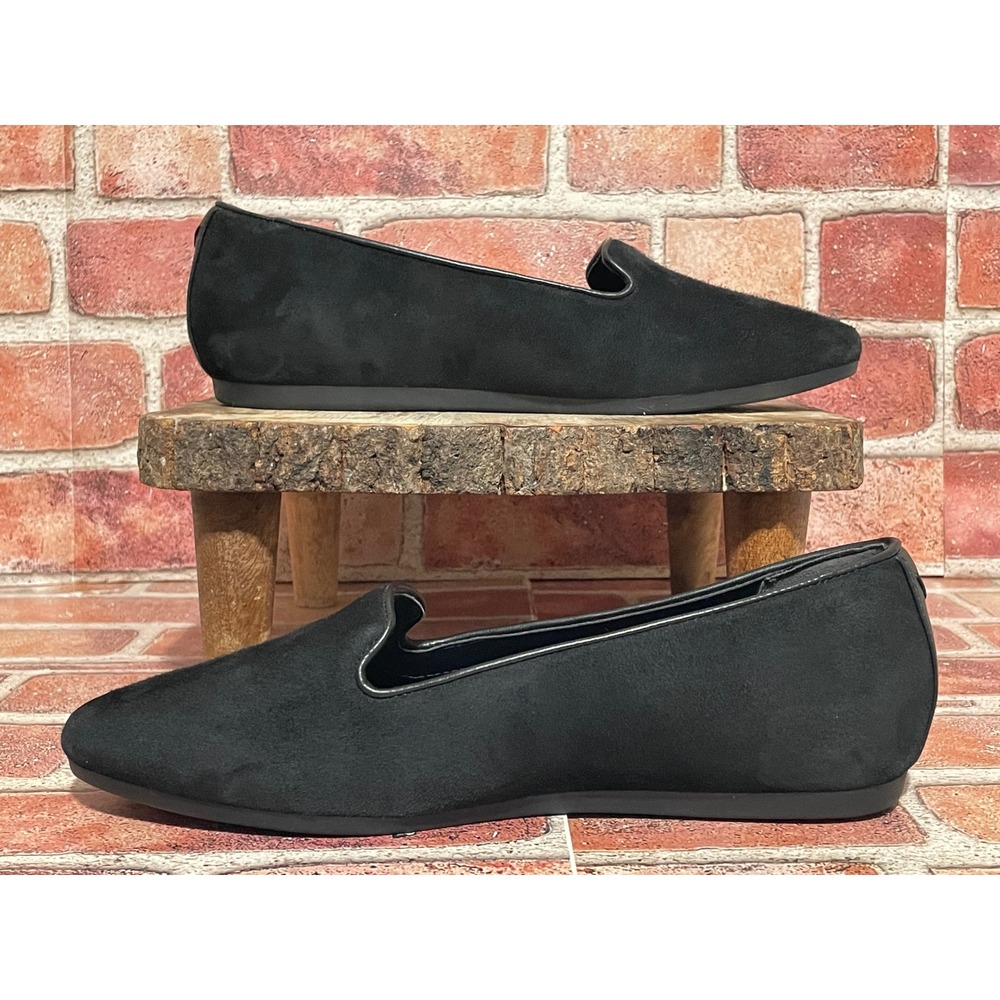 Vionic Coral Black Suede Slip On Loafers Womens 7.5 Wide Flats UN:07-2025